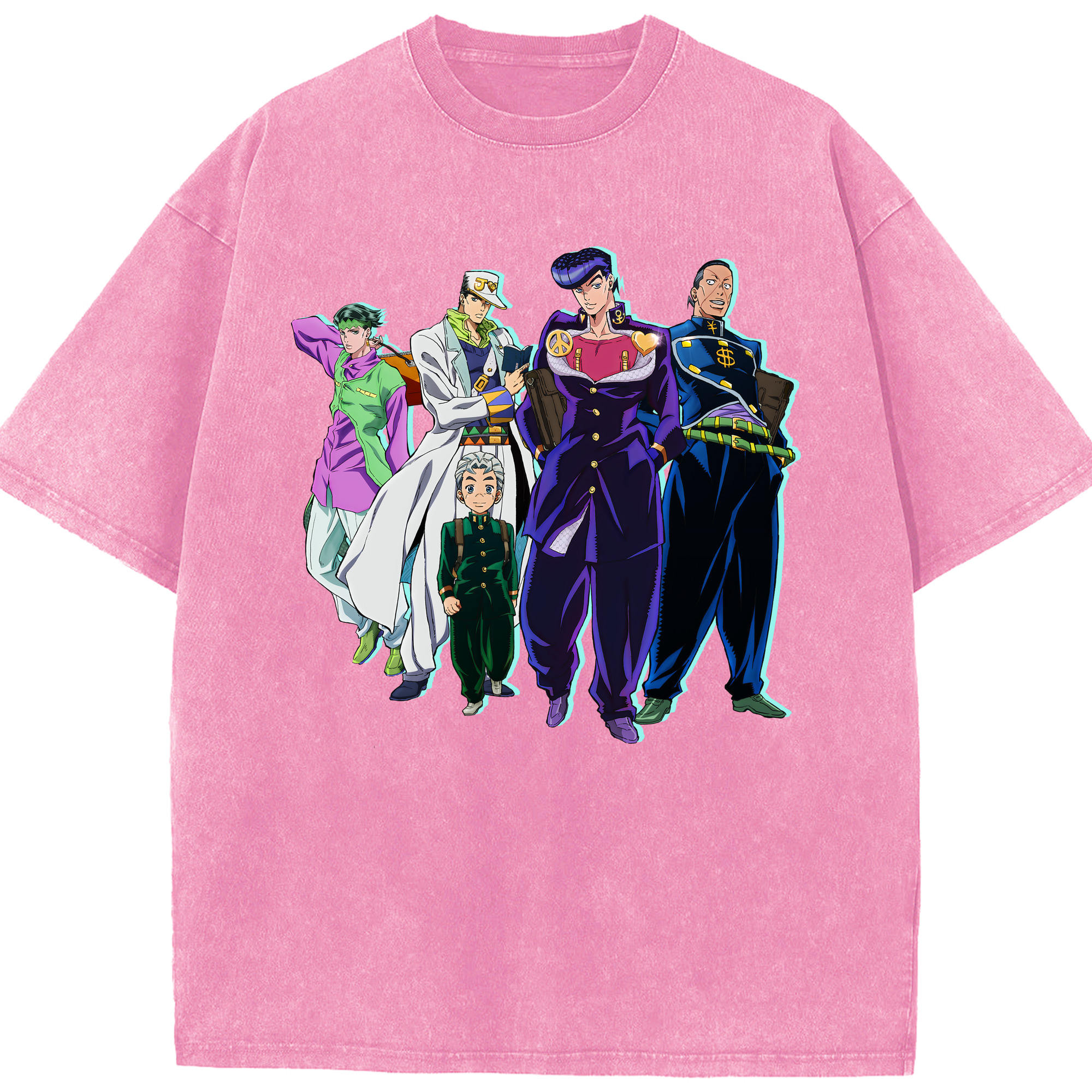 （画像用） ジョジョの奇妙な冒険 JoJo's Bizarre Adventure 綿100% ヴィンテージ風 半袖Tシャツ（フロントプリント）